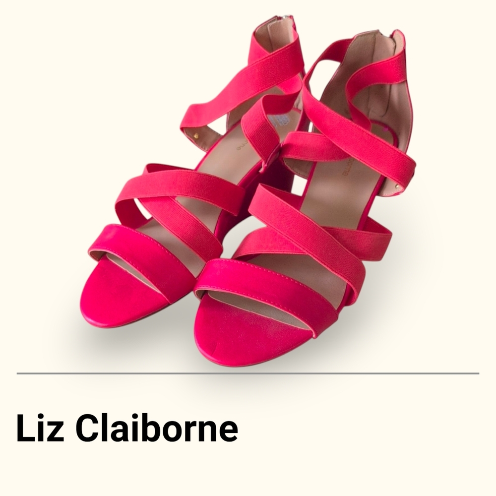 Liz Claiborne Vibrant Pink Strappy Heels
